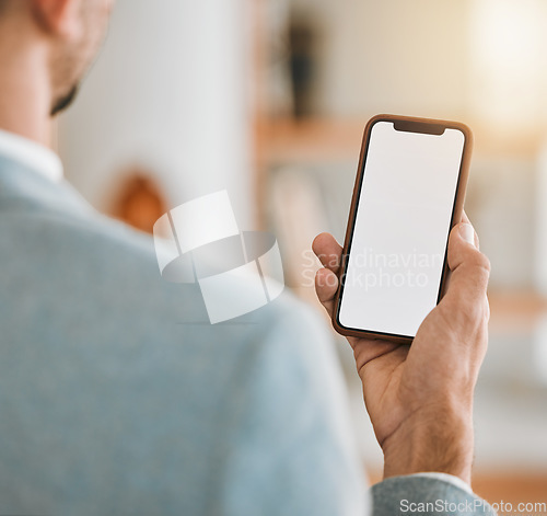 Image of Closeup, mockup and hands with a cellphone, business or typing with email, contact or online reading. Network, person or professional with smartphone, mobile app or connection with chatting or screen