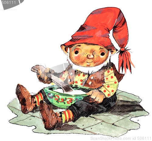 Image of Young Santa eating