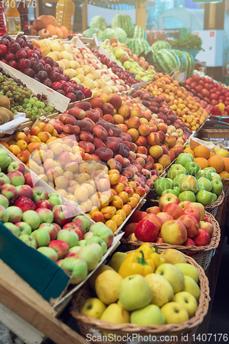 Image of Assortment of fruits at market