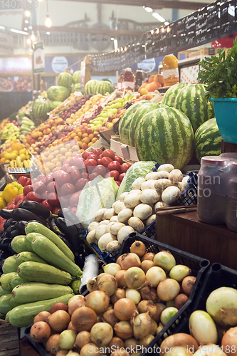 Image of Vegetable farmer market counter