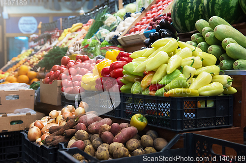 Image of Vegetable farmer market counter
