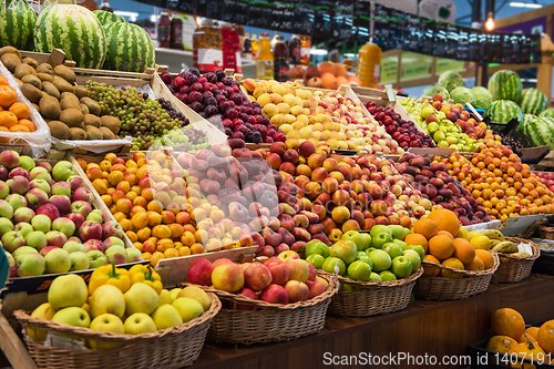 Image of Assortment of fruits at market