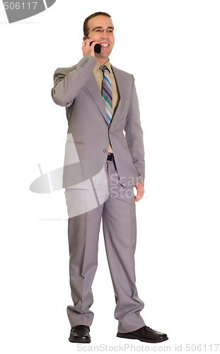 Image of Businessman Talking On Cell Phone