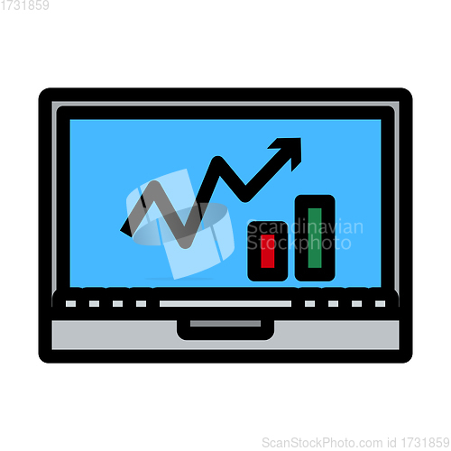 Image of Icon Of Laptop With Chart