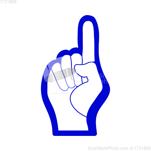 Image of Fan Foam Hand With Number One Gesture Icon