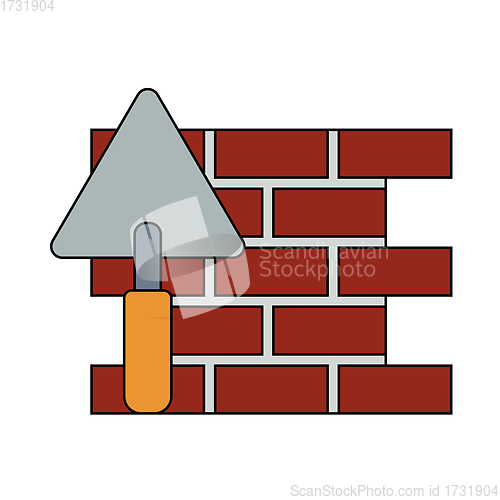 Image of Icon Of Brick Wall With Trowel