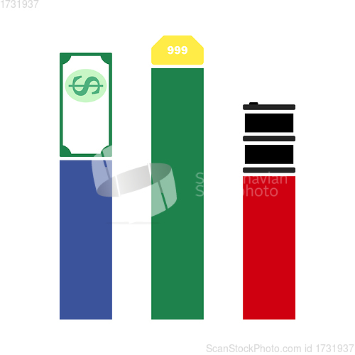 Image of Oil, Dollar And Gold Chart Concept Icon