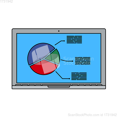 Image of Laptop With Analytics Diagram Icon