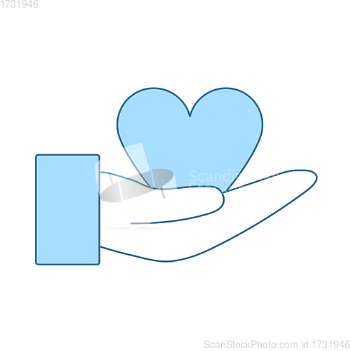 Image of Hand Present Heart Ring Icon