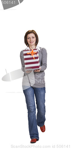 Image of Woman with a gift box