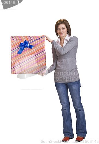 Image of Woman with a gift box