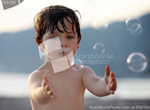 Image of Boy with bubbles