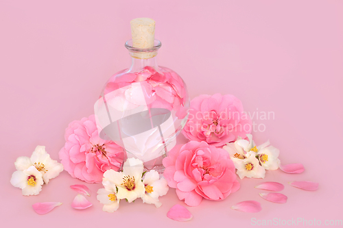 Image of Rose and Orange Blossom Flower Perfume in Heart Shaped Bottle