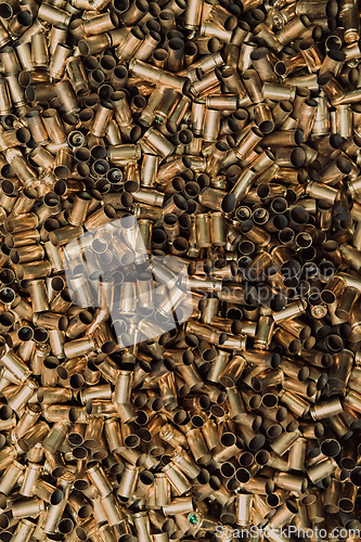 Image of Empty spent ammunition casings in the box