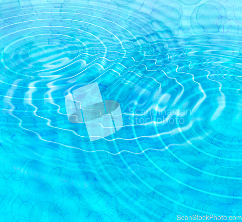 Image of Blue abstract background with water ripples and bubbles