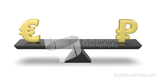 Image of Balance between Euro and Russian ruble