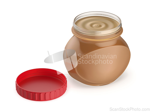Image of Glass jar with peanut butter