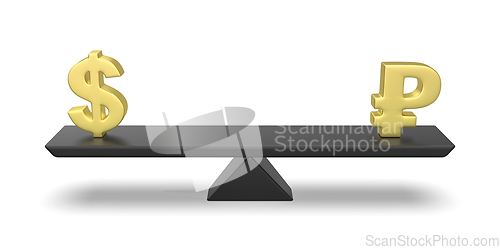 Image of Balance between US dollar and Russian ruble