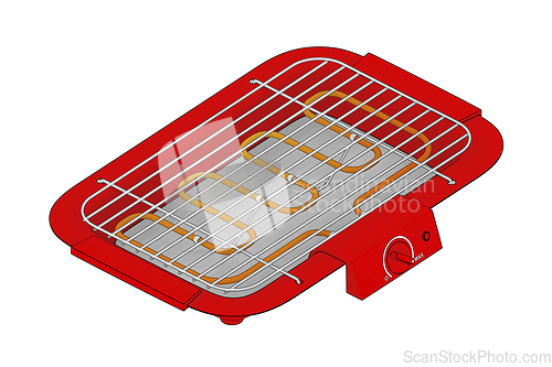 Image of Sketch of red electric grill