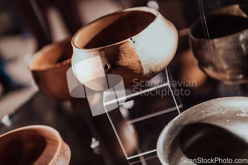 Image of Old traditional Macedonian kitchen items on display in the museum