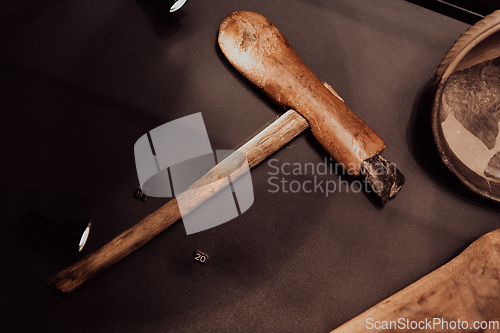 Image of Old traditional Macedonian kitchen items on display in the museum