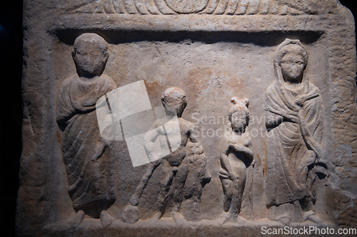 Image of Historical monuments of the traditional Macedonian state. Architectural monuments exhibited in the museum in Skoplje.