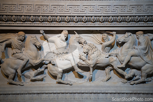 Image of Historical monuments of the traditional Macedonian state. Architectural monuments exhibited in the museum in Skoplje.