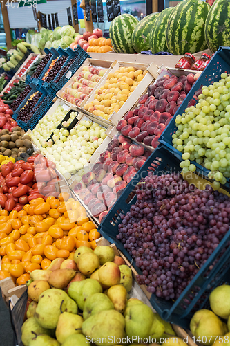 Image of Assortment of fruits at market