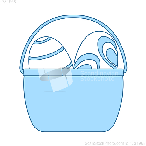 Image of Easter Basket With Eggs Icon