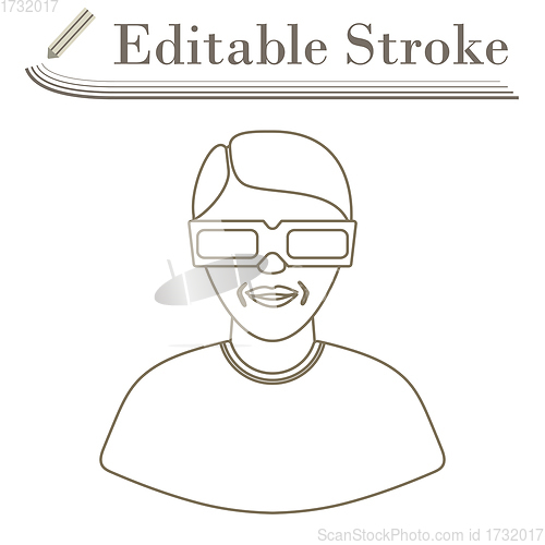 Image of Man With 3d Glasses Icon