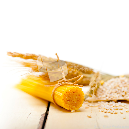 Image of organic Raw italian pasta and durum wheat