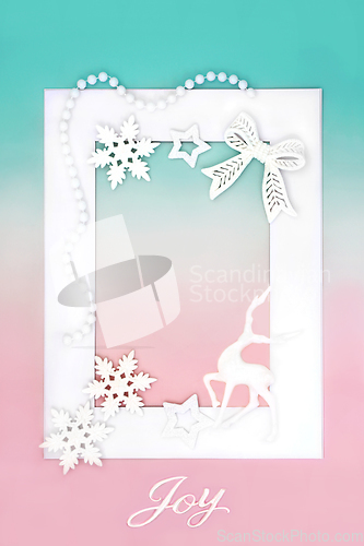 Image of Christmas Reindeer North Pole Abstract Background Frame  