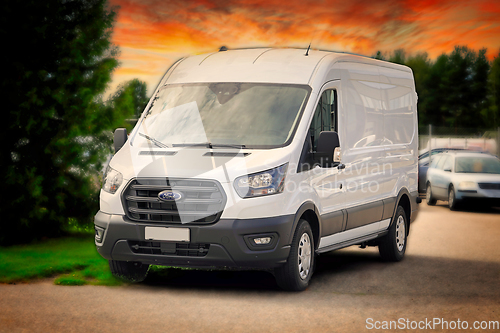 Image of New White 2023 Ford Transit Van 350 Sunset Sky