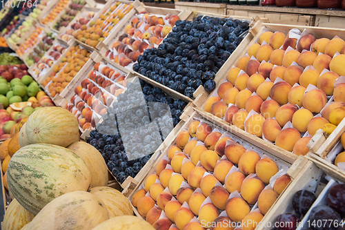 Image of Assortment of fruits at market