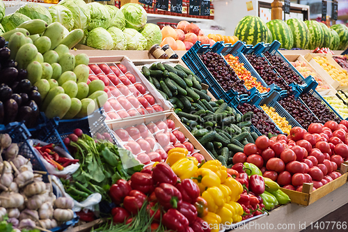 Image of Vegetable farmer market counter