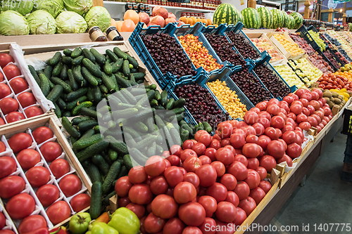 Image of Vegetable farmer market counter