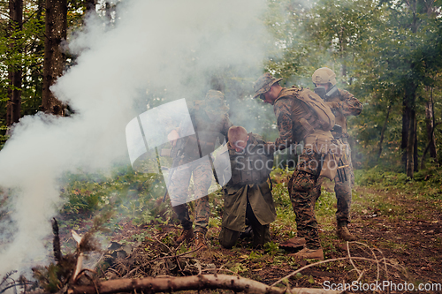 Image of Soldiers squad was capture alive terrorist and interrogation them on them on special tactics violent way