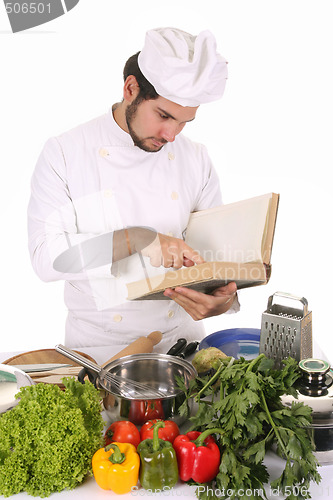 Image of young chef preparing lunch 