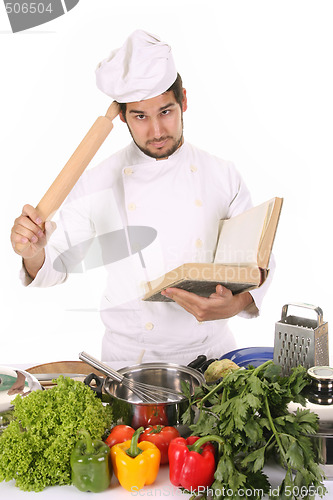 Image of young chef preparing lunch 