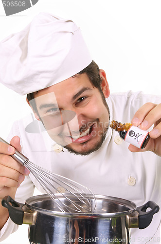 Image of preparing lunch with poison bottle