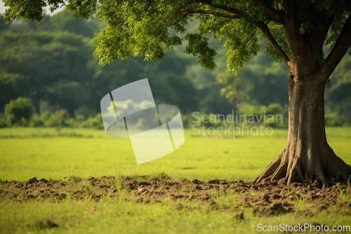 Image of Sunny lawn and tree