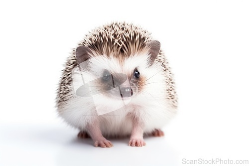 Image of Cute hedgehog on white