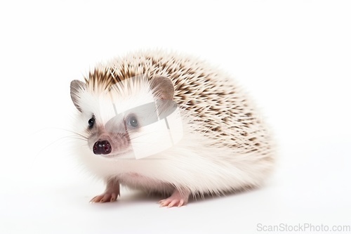 Image of Cute hedgehog on white