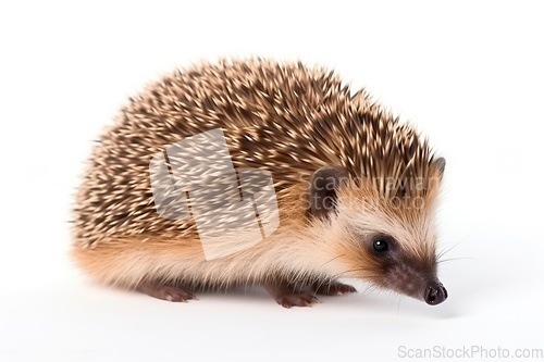 Image of Cute hedgehog on white