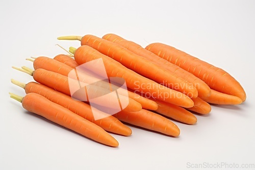 Image of Fresh carrots on white