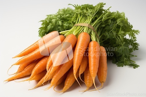 Image of Fresh carrots on white