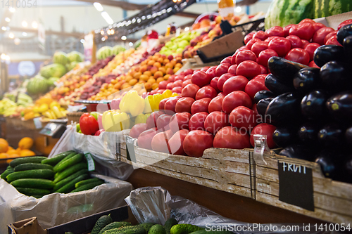 Image of Vegetable farmer market counter