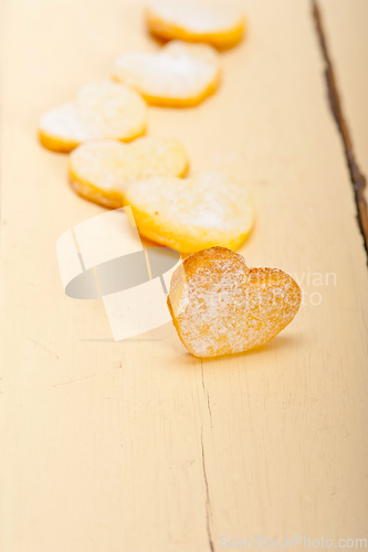 Image of heart shaped shortbread valentine cookies