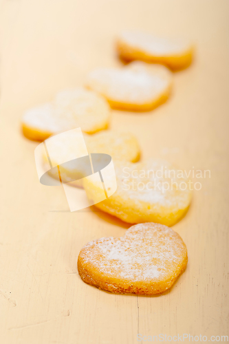 Image of heart shaped shortbread valentine cookies