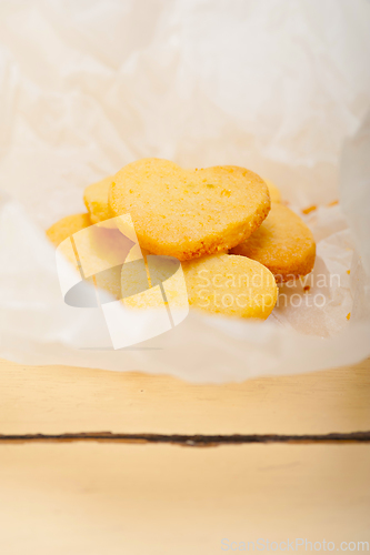 Image of heart shaped shortbread valentine cookies